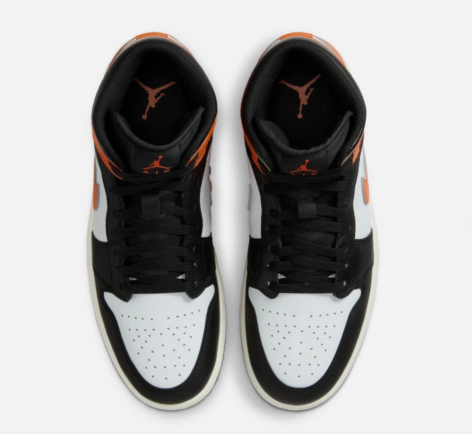 Size 10 - Men's Nike Air Jordan 1 Mid Black Toe Starfish DQ8426-801