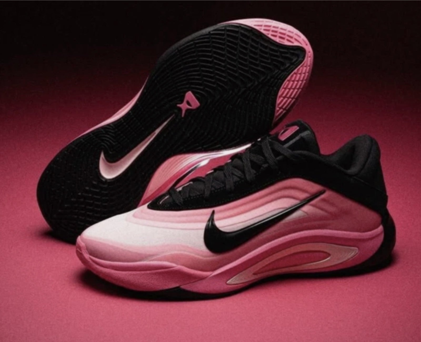 Size 10 - Nike A'One Black Hyper Pink Women's Basketball Shoes FZ8605-001